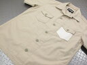 Schott/ショット #3175005 DEER LEATHER POCKET ONE STAR RIVET S/S FATIGUE SHIRT 星型スタッズ入りディアースキンポケット付き 半袖ファティーグシャツ/ワークシャツ IVORY(アイボリー)