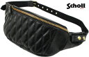 Schott/ショット PADDED BODY BAG パデッドレザー ボディーバッグ、パデッドレザー ウエストバッグ、パデット レザー バナナバッグ、ヒップバッグ BLACK/GOLD(ブラック×ゴールド)/Lot No.3109023