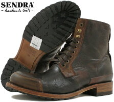 武骨な男らしさが漂う着こなしにピッタリ★センドラの別注レースアップブーツ,SENDRA,センドラ,MODELO:15553LIGHTING-C,サイドジップ・レースアップブーツ,FLOTATANGBORRONBARBADOSQUERCIACEPILL,FURLANPICASO(ブラウン)