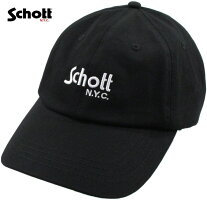 オシャレの仕上げは、これで決まり★Schott,ショット,#3179029,COTTONTWILLCAP,BASICLOGO,ベーシックロゴ刺繍入り、コットンツイルキャップ,ベースボールキャップ,BLACK(ブラック)