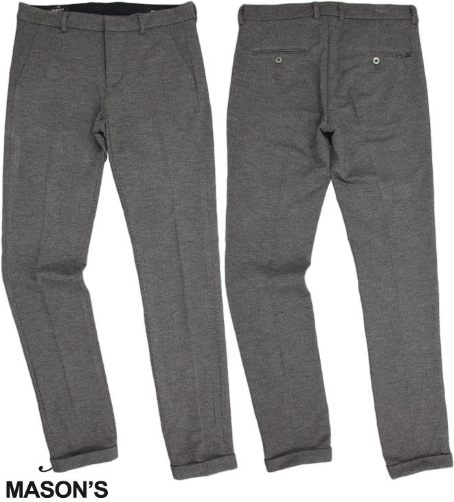 MASON'S/メイソンズ JERT017 MAN CHINO PANTS MODEL CORTINA HERRINGBONE ヘリンボーンチノパンツ/トラウザー GREY(グレー)/9PF2D5260 P.(MILANOFASHION1)