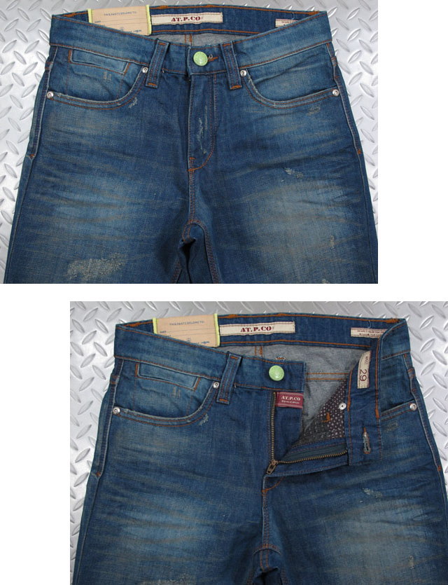 AT.P.CO/アティピコA131FRED75 2822Fクラッシュ＆リペア、レギュラーフィット・ジーンズ Wash:Y