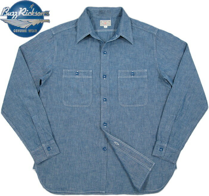 BUZZ RICKSON 039 S/バズリクソンズ BLUE CHAMBRAY WORK SHIRT ブルーシャンブレー ワークシャツ/長袖シャンブレーシャツ BLUE(ブルー)/Lot No. BR25995