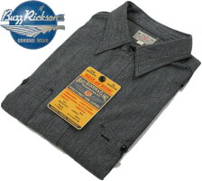 シンプル&ベーシックなデザイン★リラックス感を促すバズリクソンのモックシャンブレーシャツ♪BUZZRICKSON'S,バズリクソンズ,MOCKTWISTCHAMBRATWORKSHIRT,モックツイスト・シャンブレーワークシャツ,長袖モックシャンブレーシャツ,BLACK(ブラック),BR26082