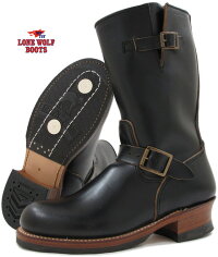 幻のソールと呼ばれるキャッツポウソールを使用★細部に至るまで本物を追求した、LONEWOLFBOOTSのエンジニアブーツ♪LONEWOLFBOOTS,ロンウルフブーツ,CAT'SPAWSOLEENGINEER/エンジニアブーツ,119)BLACK/ブラック,LW00300