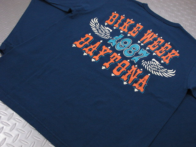 INDIAN MOTORCYCLE/インディアンモーターサイクル L/S T-SHIRT“BIKE WEEK” 長袖バックプリントTシャツ NAVY(ネイビー)/IM67103