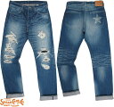 SUGAR CANE/シュガーケーン 14oz. SUGAR CANE FIBER DENIM LONE STAR JEANS SLIM FITクラッシュ＆リペア加工入り ローン スター砂糖黍ジーンズ スリムフィットモデル“10YEAR AGED”/SC41501R