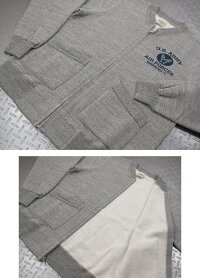 大好評〜バズ・スウェットの「羽織モノ」★BUZZRICKSON'S,バズリクソンズ,FULLZIPCREWSWEAT,U.S.ARMYAIRFORCES,U.S.アーミーエアフォースプリント入り、フルジップスウェットシャツ,H.GRAY(ヘザーグレー),BR65601