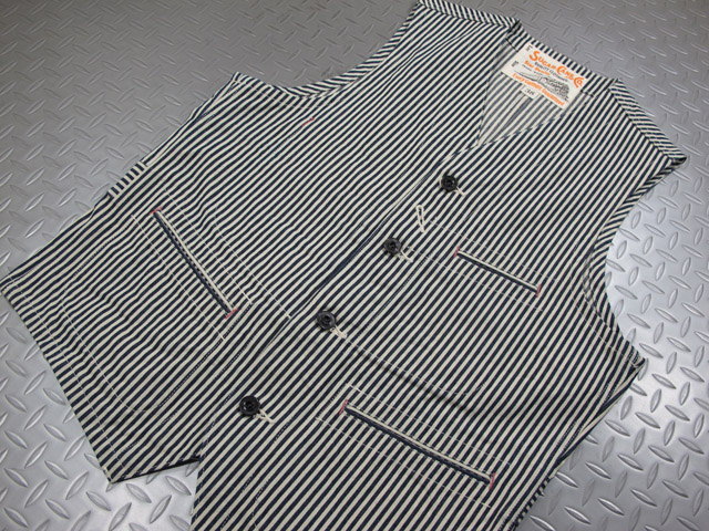 SUGAR CANE/シュガーケーン 11oz. HICKORY STRIPE WORK VEST ヒッコリーストライプ・ワークベスト/ジレ 421 A/NAVY(ネイビー)/SC14104 SUGAR CANE/シュガーケーン 11oz. HICKORY STRIPE WORK VEST ヒッコリーストライプ・ワークベスト/ジレ 421 A/NAVY(ネイビー)/SC14104