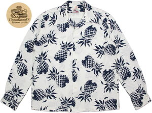 DUKE KAHANAMOKU/ǥ塼ϥʥ⥯ L/S RAYON HAWAIIAN SHIRT DUKE'S PINEAPPLES ǥ塼ѥʥåץĹµ졼󥢥ϥ/ϥ磻󥷥 OFF WHITE(եۥ磻)/Lot No. DK26793