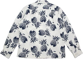 DUKEKAHANAMOKU,デューク・カハナモク,L/SRAYONHAWAIIANSHIRT,“DUKE'SPINEAPPLES”,デュークス・パイナップル柄、長袖レーヨンアロハシャツ,パイナップル柄ハワイアンシャツ,OFFWHITE(オフホワイト),DK26793,