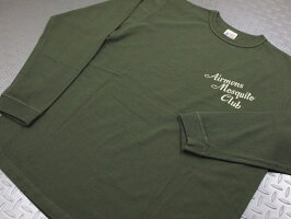 ミリタリーテイストを効かせたグラフィックがいい感じ♪BUZZRICKSON'S,バズリクソンズ,L/ST-SHIRT“MOSQUITOCLUB”,モスキートクラブ長袖バックプリントTシャツ,BR68081,OLIVE(オリーブ)