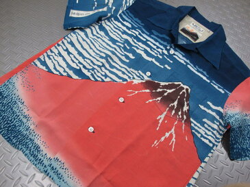 SUN SURF×北斎/サンサーフ×ホクサイ SPECIAL EDITION/スペシャルエディション“凱風快晴”(がいふうかいせい)/赤富士アロハシャツ128 NAVY/SS37917