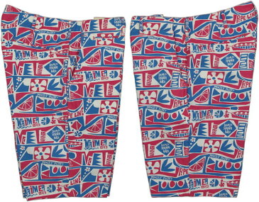 SUN SURF/サンサーフ“SURF SPOT”by Masked Marvel C 85%/L 15% CANVAS SHORTSサーフスポット・マスクドマーベル、コットン×リネン キャンバスショーツ/ショートパンツRED(レッド)/SS51751