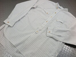 MFSC“PIOUPIOU”COLLECTION,COTTONDOBBYSTRIPECHEMISESHIRT,ミスターフリーダム×シュガーケーン,ドビーストライプ立ち襟、プルオーバーシャツ,A/WHITE(ワンウォッシュホワイト),SC28253