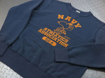 BUZZ RICKSON'S×PEANUTS /バズリクソンズ×ピーナッツ SET-IN CREW SWEAT“NAVY ATHLETICS”スヌーピー・バズスウェットシャツ/トレーナー/ピーナッツスウェット NAVY(ネイビー)/BR68353