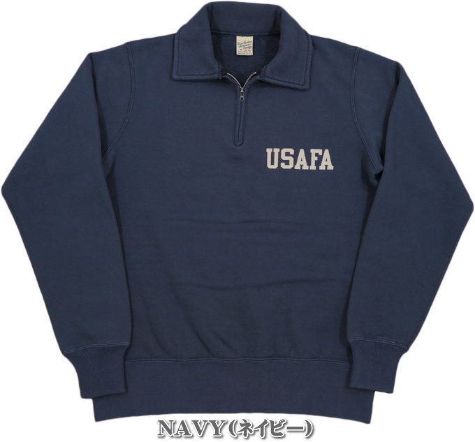 BUZZ RICKSON'S/バズリクソンズ HALF ZIP SWEAT SHIRT“U.S. AIR FORCE ACADEMY” ハーフジップ・スウェットシャツ/USAFAプリント入りジップトレーナーLot No. BR68397