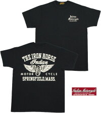 着心地満点♪アメリカンカジュアルの王道〜INDIANMOTORCYCLE,インディアンモーターサイクル,S/ST-SHIRT“THEIRONHORSE”,半袖バックプリントTシャツ,カットソー,IM78267,BLACK(ブラック)