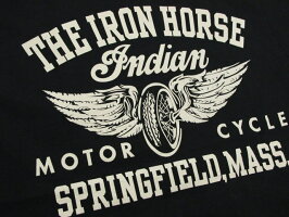 着心地満点♪アメリカンカジュアルの王道〜INDIANMOTORCYCLE,インディアンモーターサイクル,S/ST-SHIRT“THEIRONHORSE”,半袖バックプリントTシャツ,カットソー,IM78267,BLACK(ブラック)