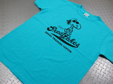 BUZZ RICKSON'S×PEANUTS/バズリクソンズ×ピーナッツ S/S T-SHIRT“GREAT LAKES” スヌーピープリントTシャツ TURQUOISE(ターコイズブルー)/BR78152