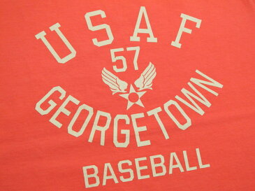 BUZZ RICKSON'S/バズリクソンズS/S T-SHIRT “U.S.A.F. GEORGETOWN” 半袖プリントTシャツ/カットソー S.PINK(ピンクオレンジ)/BR78175