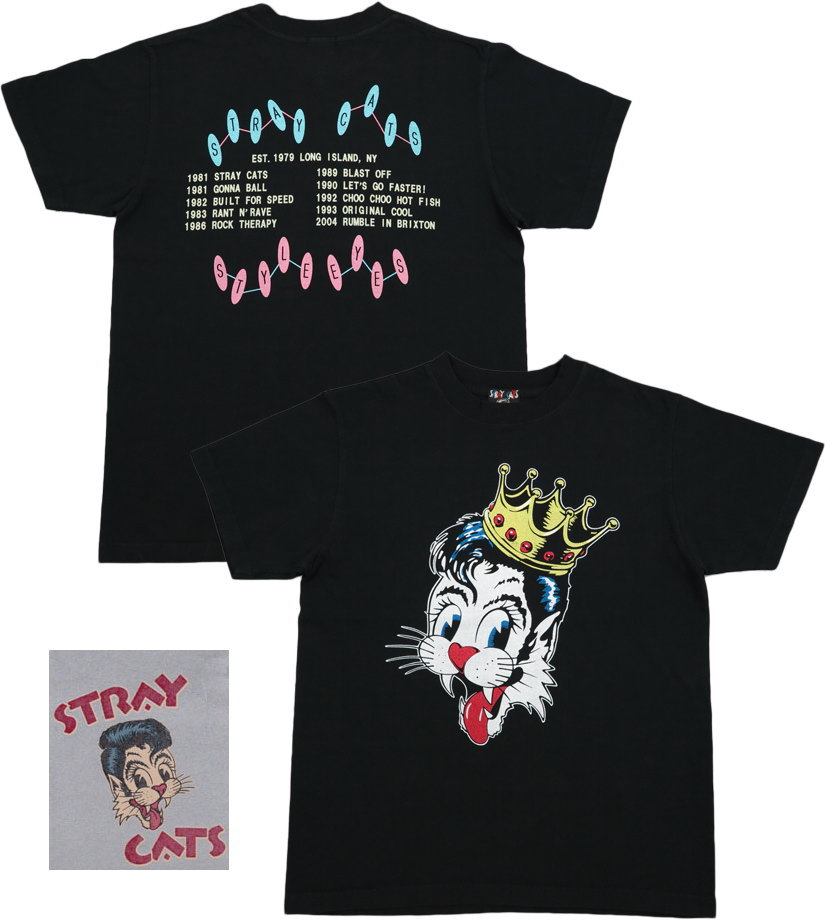 STRAY CATS×STYLE EYES/ストレイキャッツ×スタイルアイズ ROCK T-SHIRT LIMITED EDITION “BLAST OFF ”リミテッドエディション ロックTシャツ/オフィシャルレプリカTシャツ BLACK(ブラック)/SE78299