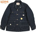 SUGAR CANE/シュガーケーン 9oz. WABASH STRIPE WORK COAT 9ンス ウォバッシュストライプ ワークコート/カバーオールジャケット 421 A/NAVY(ワンウォッシュネイビー)/Lot No. SC14372