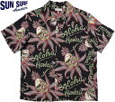 SUN SURF/サンサーフ S/S RAYON HAWAIIAN SHIRT“PINEAPPLE PASSION” パイナップルパッション、半袖レーヨン・アロハシャツ/半袖ハワイアンシャツ BLACK(ブラック)/SS38312