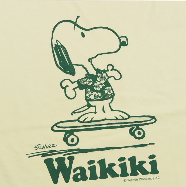 SUN SURF×PEANUTS/サンサーフ×ピーナッツ S/S T-SHIRT“WAIKIKI” スヌーピープリントTシャツ/カットソー YELLOW(イエロー)/SS78487