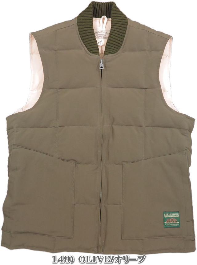 SUGAR CANE(シュガーケーン) ALASKA SLEEPING BAG GOOSE DOWN, MADE IN USA “VIKING” VEST アラスカ・スリーピングバッグ、バイキング ダウンベスト Lot No. AS15005