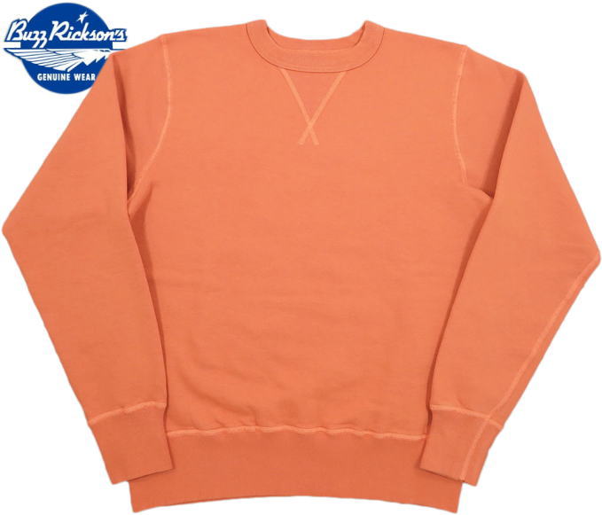 BUZZ RICKSON'S/バズリクソンズ SET-IN CREW SWEAT セットインスリーブ・スウェットシャツ/ミリタリースウェット/無地トレーナー ORANGE(オレンジ)/Lot No. BR65622