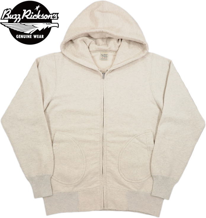 BUZZ RICKSON'S/バズリクソンズ FULL ZIP SWEAT PARKA フルジップパーカー/無地ジップパーカ 131) OATM..