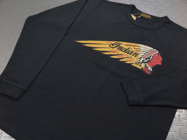 INDIAN MOTORCYCLE/インディアンモーターサイクル L/S T-SHIRT “INDIAN HEAD” 長袖プリントTシャツ/カットソー BLACK(ブラック)/Lot No. IM69056