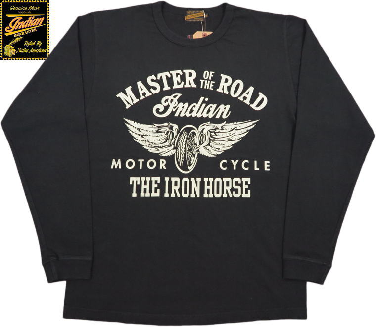 INDIAN MOTORCYCLE/インディアンモーターサイクル L/S T-SHIRT “FLYING WHEEL” 長袖プリントTシャツ/カットソー BLACK(ブラック)/Lot No. IM69052