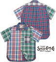 SUGAR CANE/VK[P[ INDIA MADRAS CHECK CRAZY S/S BUTTON DOWN SHIRT NCW[p^[ECh}hX`FbN {^_E Vc/}hX`FbNVc BLUE(u[)/Lot No. SC38922