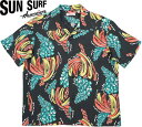 SUN SURF/TT[t S/S RAYON HAWAIIAN SHIRT gBANANA HARVESTh [EAnVc/nCAVcuoii n[xXgv BLACK(ubN)/Lot No. SS38794