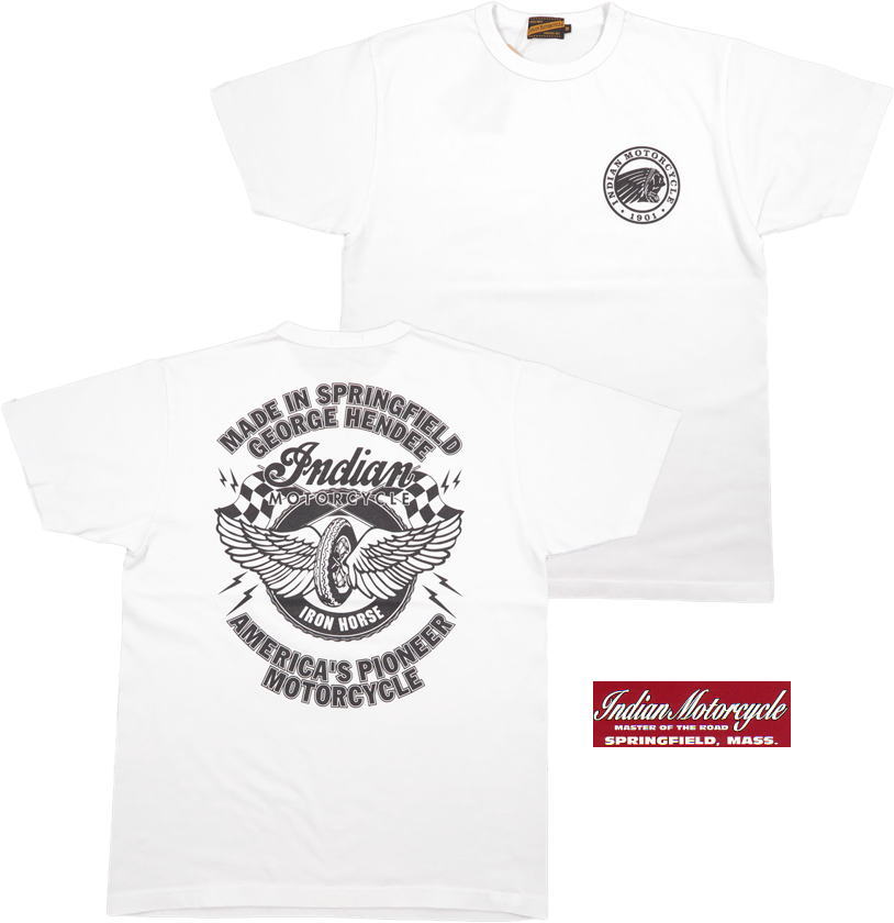 INDIAN MOTORCYCLE/インディアンモーターサイクル S/S T-SHIRT “FLYING WHEEL” 半袖バックプリントTシャツ/カットソー WHITE(ホワイト)/Lot No. IM78970