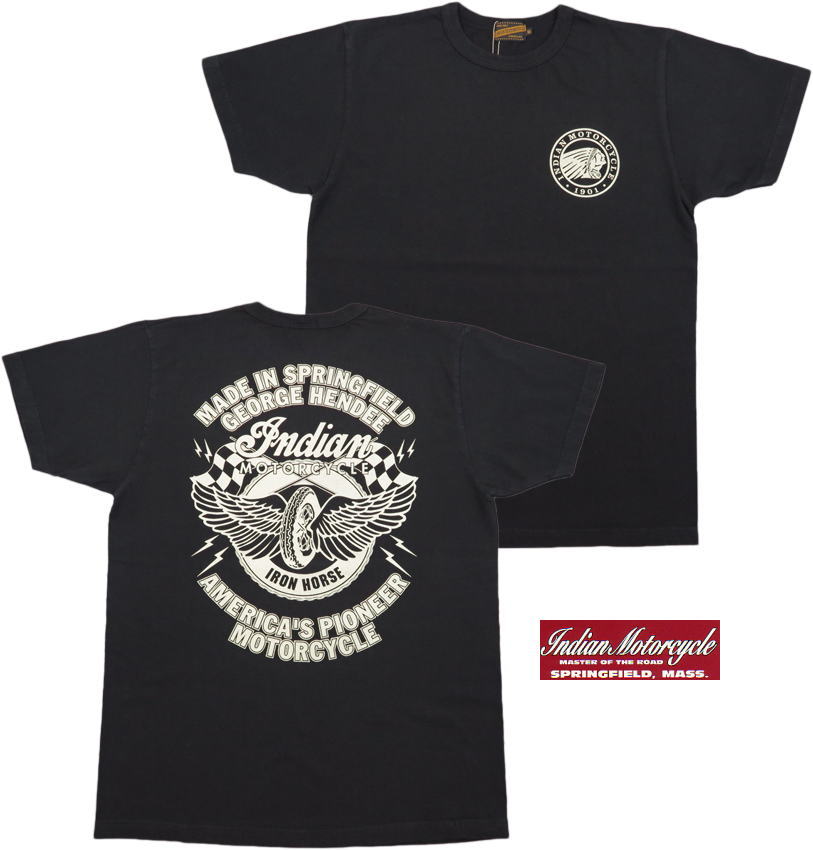 INDIAN MOTORCYCLE/インディアンモーターサイクル S/S T-SHIRT “FLYING WHEEL” 半袖バックプリントTシャツ/カットソー BLACK(ブラック)/Lot No. IM78970