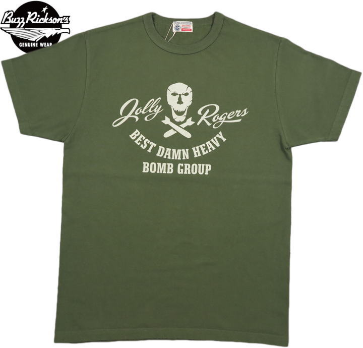 BUZZ RICKSON'S/バズリクソンズ S/S T-SHIRT “JOLLY ROGERS” ジョリーロジャーズ、半袖プリントTシャツ/プリントTEE OLIVE(オリーブ)/Lot No. BR78907