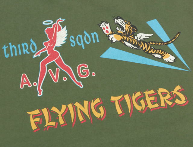 BUZZ RICKSON'S/バズリクソンズ S/S T-SHIRT “FLYING TIGERS” フライング タイガー半袖バックプリントTシャツ/プリントTEE OLIVE(オリーブ)/Lot No. BR78991