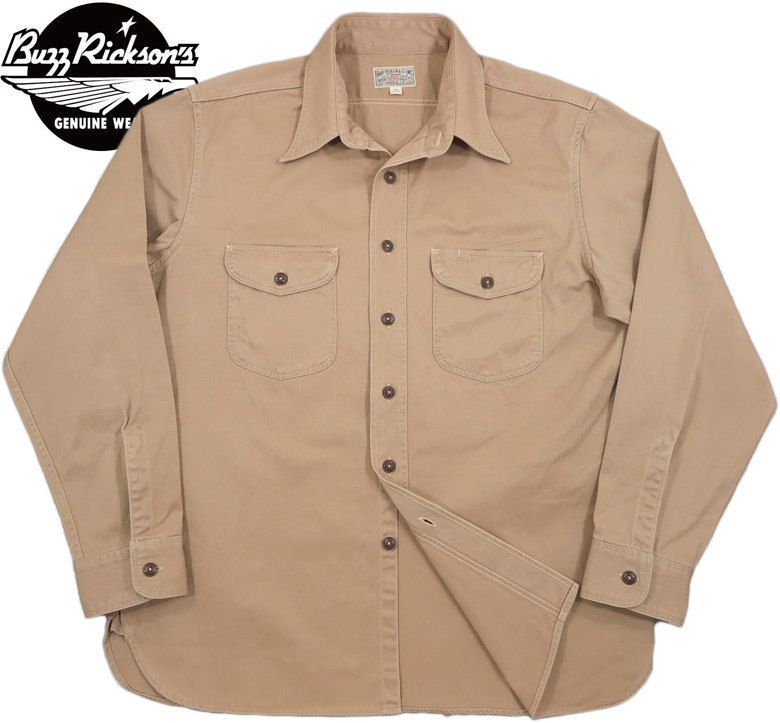 BUZZ RICKSON'S/バズリクソンズ HERRINGBONE WORK SHIRT 長袖ヘリンボーン ワークシャツ/コットンヘリンボーンシャツ 133) BEIGE(ベージュ)/Lot No. BR29174