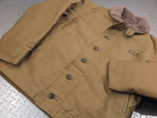 BUZZ RICKSON'S/バズリクソンズ Jacket, Deck, Zip Type N-1 Khaki “NAVY DEPARTMENT DEMOTEX-ED” N-1デッキジャケット/N-1デモテックス実名ラベルバージョン 01)KHAKI(カーキ)/Lot No. BR15345