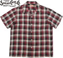 SUGAR CANE/VK[P[ RAYON CHECK OPEN SHIRT `FbNI[vVc/[`FbNI[vVc 165) RED(bh)/Lot No. SC39121