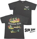 SUN SURF/TT[t PRINT T-SHIRTS gHAWAIIAN HULAh unCAtvvgTVc/Jbg\[ 119) BLACK(ubN)/Lot No. SS79161