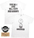 BUZZ RICKSON 039 S×PEANUTS/バズリクソンズ×ピーナッツ S/S T-SHIRT “TYPE MA-1” チャーリーブラウン プリントTシャツ/スヌーピーTシャツ 101) WHITE(ホワイト)/Lot No. BR79257