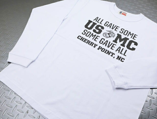 BUZZ RICKSON'S/バズリクソンズ L/S T-SHIRT “U.S. MARINE CORPS” USマリンコープス、長袖プリントTシャツ 101) WHITE(ホワイト)/Lot No.BR69447