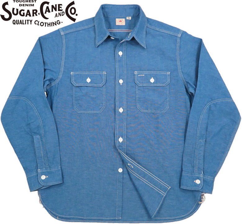 SUGAR CANE/シュガーケーン VAT DYE CHAMBRAY WORK SHIRT シャン