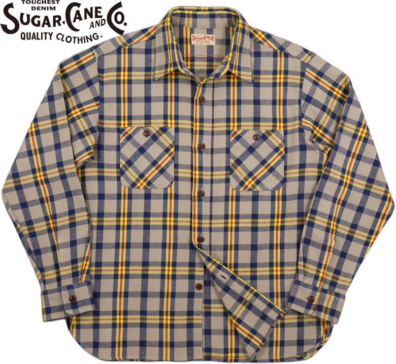 SUGARCANE,奬,TWILLCHECKWORKSHIRT,ĥå/å/ʥͥ륷,SC29362,BEIGE(١)