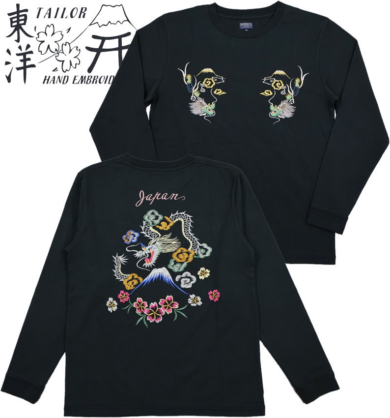 TAILORTOYO,ơ顼ȡ衼,LONGSLEEVESUKAT-SHIRTEMBROIDEREDDRAGON,ɥ饴ɽĹµԥ/Tee,BLACK(֥å),TT69470