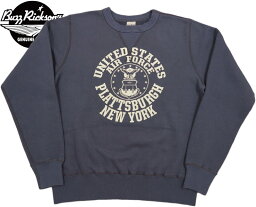 BUZZ RICKSON'S/バズリクソンズ SET-IN CREW NECK SWEAT SHIRT “U.S.A.F. PLATTSBURGH N.Y.” プリントトレーナー/スウェットシャツ NAVY(ネイビー)/Lot No. BR69335